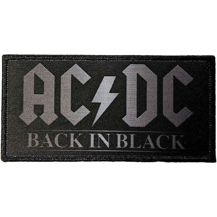 AC/DC Back In Black Logo Patch One Size Svart/Silver