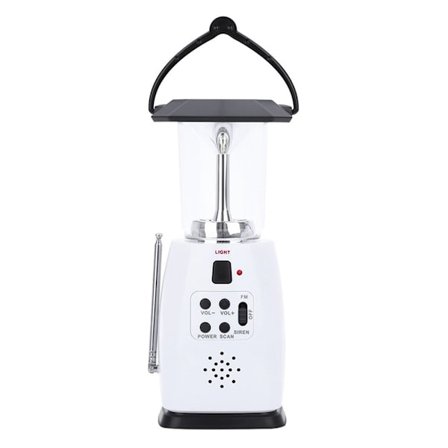 Bærbar Håndsving 8 LED Lanterne Lommelygte Radio Nød Solar Power Lampe til Vandreture Camping Fiskeri