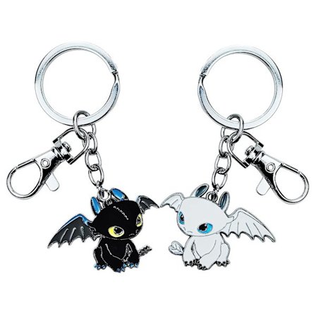 2-pack Nyckelring Nyckelhållare Svart Vit Draken Nyckelring Handväska Hänge Dekoration, Vit+Svart