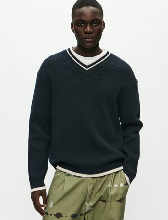 WOOD WOOD Wwcobek V-Neck 25193 - Navy - S