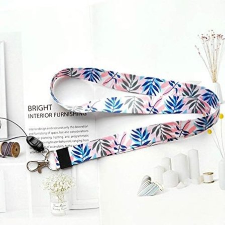 2 kpl kaulanauha, täysvärinen kaksipuolinen painatus ja ihanteellinen mobiili-ID-merkeille, avaimille, Mp3-soittimille ja USB-pidikkeille