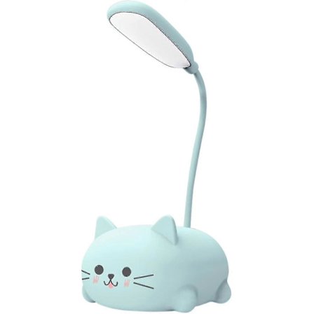 Skrivebordslampe til børn, sød kat LED-bordlampe med fleksibel arm, USB-genopladelig bordlampe, øjenbeskyttelse, læselampe, tegneserie Kawaii 