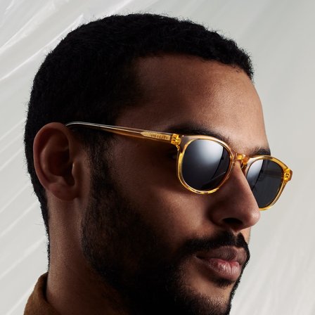 Occhiali da sole classici Smokey gialli con lenti polarizzate per uomini - Occhiali da sole Retrò