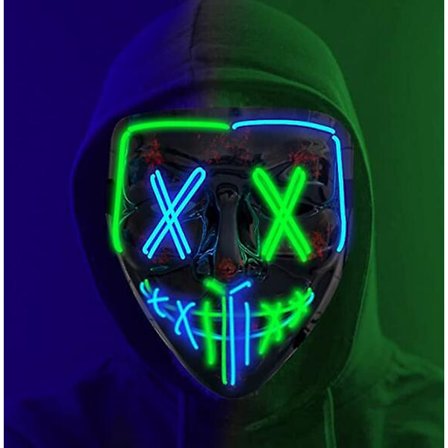 Led Purge Maske Lysende Skræmmende Maske Kompatibel med Cosplay Kostume