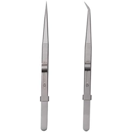 Presisjonspinsettsett, Antistatisk Rustfritt Stål Buede Pinsetter, for Elektronikk, Laboratoriearbeid, Smykkefremstilling