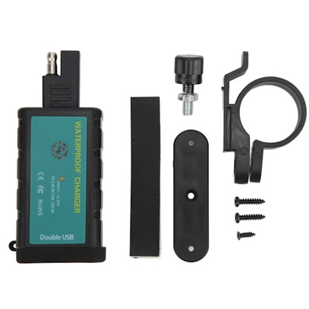 Motorcykel Dobbelt USB Hurtiglader QC3.0 SAE Til USB Adapter Tænd/Sluk-Knap Vandtæt til 12‐24V Biler ATV'er SUV'er Både