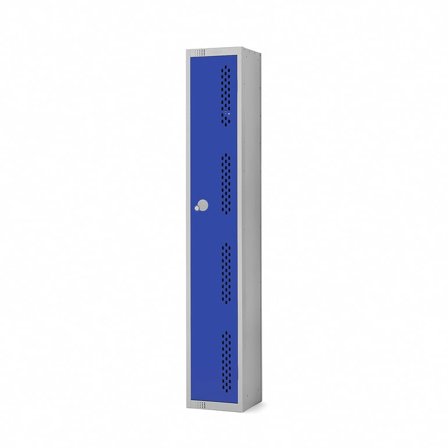 Perforated door locker, 1 door, 1800x300x450 mm, dark blue