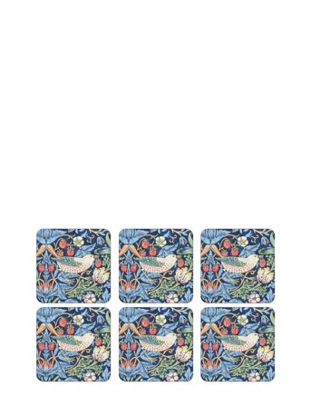 Morris & Co | Coasters Strawberry Thief Blue 6-P | ONE SIZE