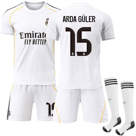 2025-2026 Real Madrid Koti Lasten Aikuisten Jalkapallopaita Nro.15 Arda Güler