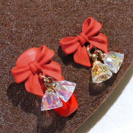 Negle Krystal Klokke Sløjfe Delikate Gennemsigtige Negle Tilbehør Vedhæng Negle Dekoration