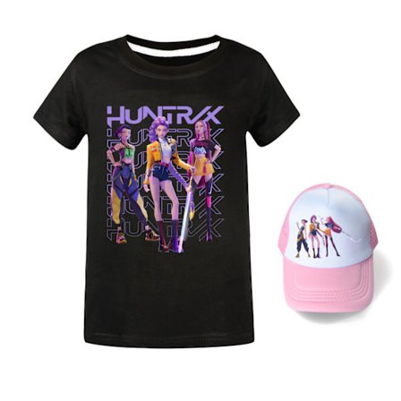 Kpop Demon Hunters Barn Kortärmad T-shirt + Hatt