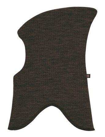 Balaclava, 2 Layers, Dark Brown Drop Needle, Merino Wool, 56/62 Brown Smallstuff