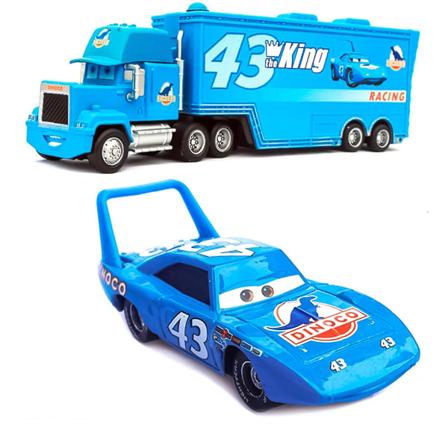 Bilar Film Mcqueen & The King & Chick Hicks & Mack Lastbil Farbror Diecast Vehicle Leksaker Set B