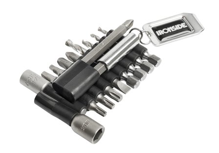 Ironside 100332 Bitssett 16 deler, 1/4", i holder, Maskintilbehør & forbruk