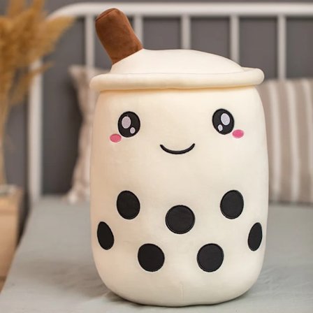 Plysj Boba Tekopp Leke Panda Bubble Tea Pute Søt fruktdrikk Plysj fylt myk eple Jordbærmelk Te Barnegave white big syes