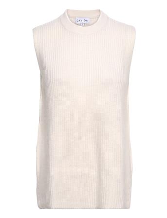 Rib O-Neck Long Vest Vests Knitted Vests Vit Davida Cashmere