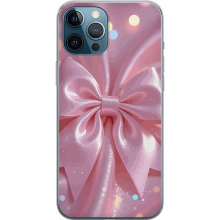 Kompatibelt Mobildeksel til Apple iPhone 12 Pro Max Rosa satengbånd - Elegante glitterbånd med lyseffekter