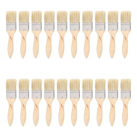 20 stk malepensel flat breddende kunstig pels trehåndtaksett for malingrensing