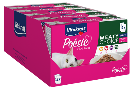 Vitakraft - Poesie Classique Multipack Kjøttsauce 12 x 85 g - Katt - Kattefôr & kattemat - Våtfôr og våtmat - ZOO.no
