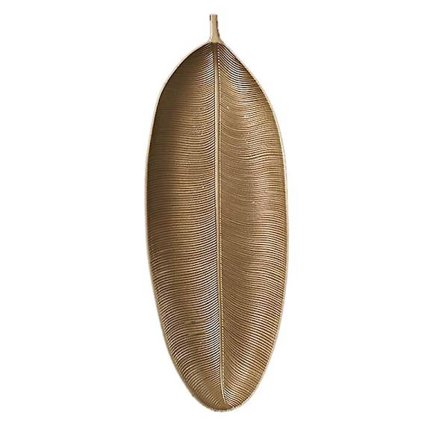 Nordisk Dekorativ Brette Gullblad Form Serveringsbrett Smykkebrett Frukt Snacks Bord Oppbevaring