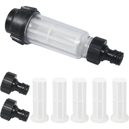 Vandfilter med filterindsats, 8 stk. filter til vandslangefilterrenser med 3/4" vandforbindelse til alle højtryksrensere