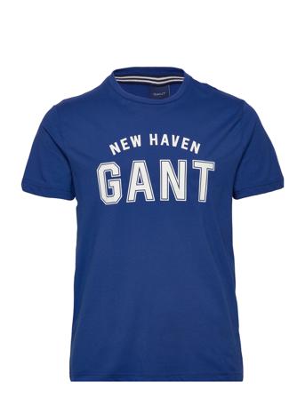 Logo Ss T-Shirt Blue GANT