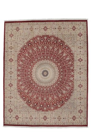 Medaljon Stort Tabriz Royal Tæppe 240X305 Uld