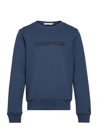 Institutional Logo Sweatshirt Sweatshirt Trøje Blå Calvin Klein