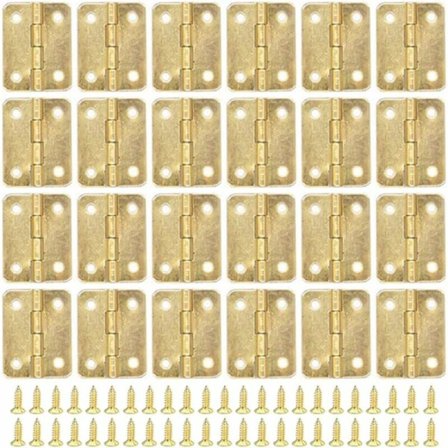 80 stk. hengsler små mini hengsler messing hengsler små retro messing hengsler små mini hengsler med 320 stk. skruer, A