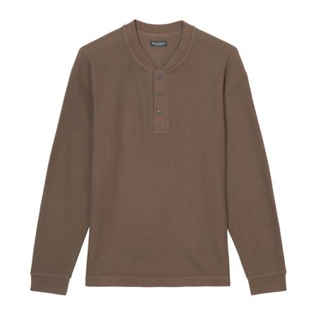 Marc O'Polo Relaxed long-sleeved Serafino top Brun, Herre
