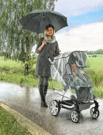 Reer Raincover Active Rain Cover For Buggies And Sports Pushchairs - White - ONE SIZE