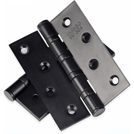 2 stk. hængsler til vindueshængsel (sort) 100 mm skabslågehængsler plet