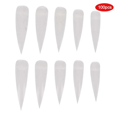 100 stk. spidse kunstige negletips UV-gel øvelse falske kunstige negle manicure værktøjer