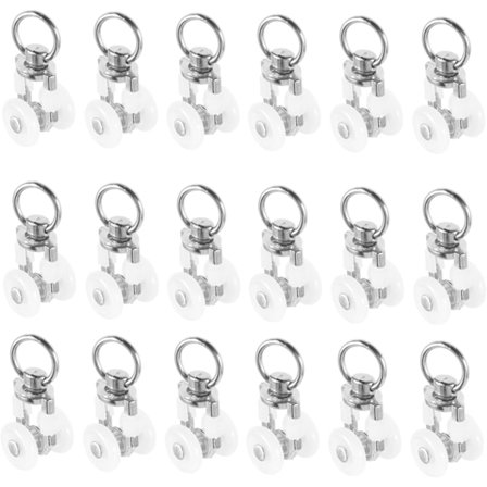 20 st Glidare för Gardinskena, Rullgardinshållare för Gardinstång, Gardintillbehör för Badrum, Sovrum, Garderob