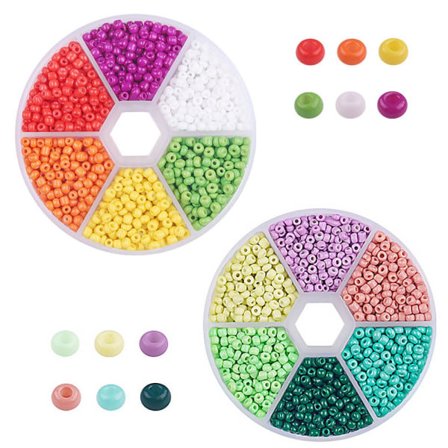 CDQ 3800 stk glassperler, 3 mm armbåndsperler sett, diverse
