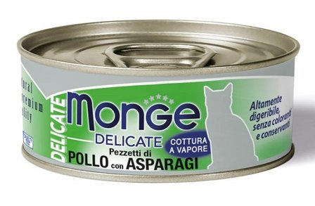 Monge Delicate Pezzetti Di Pollo Con Asparagi Cibo Umido Gatti