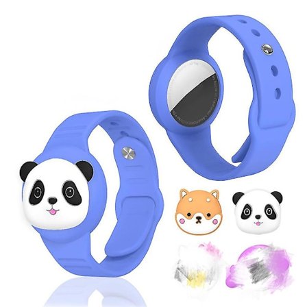 2 kpl Airtag-pidike lapsille, Airtag-rannekoru lapsille, söpö sarjakuva DIY lasten Air Tag -ranneke silikoninen kadonneen estävä rannekoru