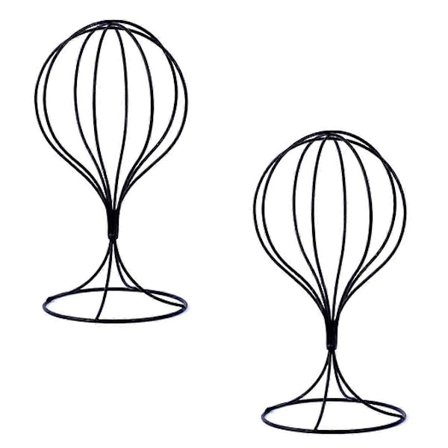 2 stk. moderne metal hat stativer Stabil kasket stand Parykholder Hat udstillingsstand Stand til voksenhatte Hat model stand