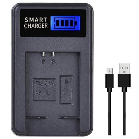 Bærbar LCD-skjerm USB-kamera Batterilader for NB11L A3400 IS-kameraer Praktisk strøm