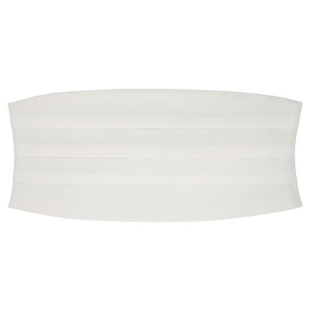 White Basic Cummerbund for Men - Cummerbunds
