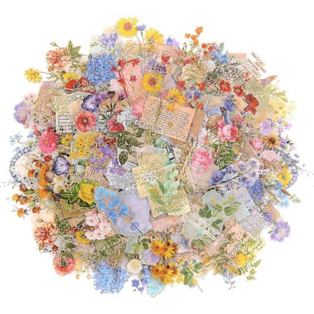 Scrapbooking Klistermærker, 180 stk. Vintage Planter Blomster Dekorative Klistermærker, Varm Stempling PVC Selvklæbende Klistermærke til Album, 
