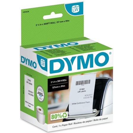 DYMO LabelWrite 57mm x 91mm receipt labels white non-adhesiv