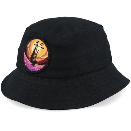 Kiddo Cap - Black bucket Kapelusz - Kids Summer Sail Boat Ship Black Bucket @ Hatstore