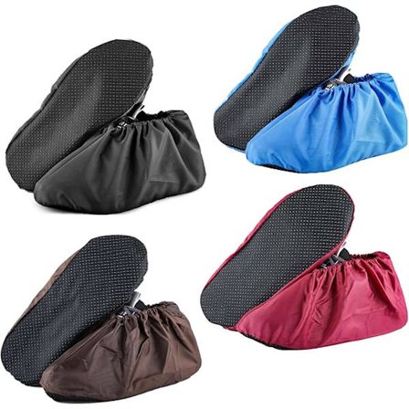 4 paria uudelleenkäytettäviä kenkäsuojia (4 väriä), liukumaton pohja, vedenpitävä