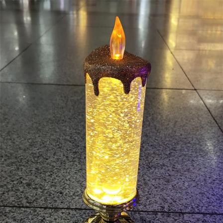 Nattljus Kristallljuslampa Halloween dekoration Kreativt hantverk Gyllene 26 cm Färgglada färgbyte LED-lampor Gold