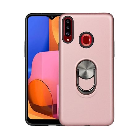 Samsung Galaxy A20s - Armor Hybrid Ring Skal - Roséguld
