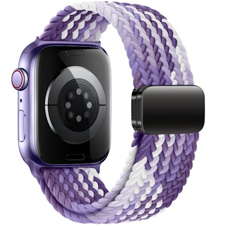 Flettede bånd med magnetisk lås, kompatibel med Apple Watch-bånd 38 mm 40 mm 41 mm, myk nylon sportsreim – Druelilla