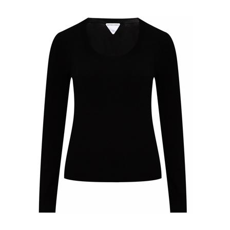 Bottega Veneta Round-neck Strik Sort, Dame Striktrøjer