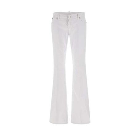Dsquared2, Wide Trousers Biały, Kobieta, Rozmiar: L