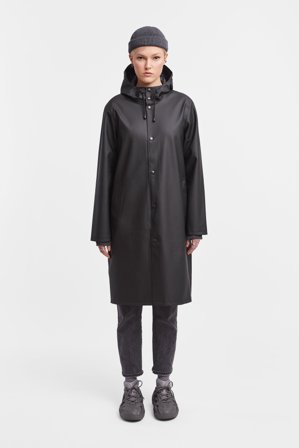 Stockholm Long Print Raincoat Black